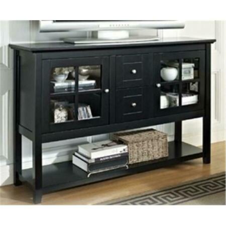WALKER EDISON FURNITURE 52 In. Wood Console Table Tv Stand Black W52C4CTBL